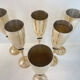 Set of 6 silver-plated champagne flutes – 1970s