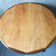 Vintage round Scandinavian table with extendable star center leg