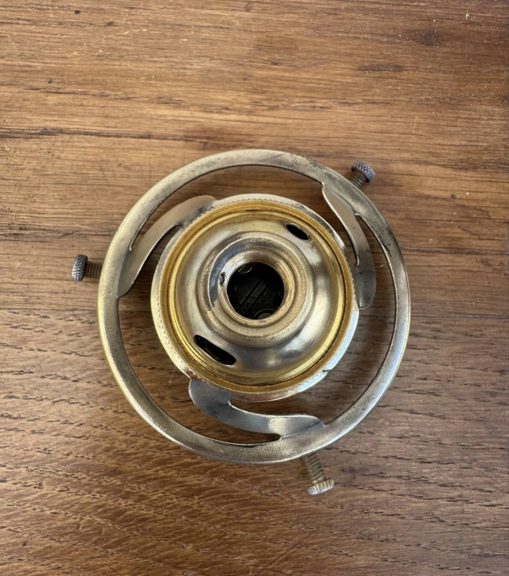 Ancienne Suspension abat jour dentelle verre plissé bleu griffe +douil