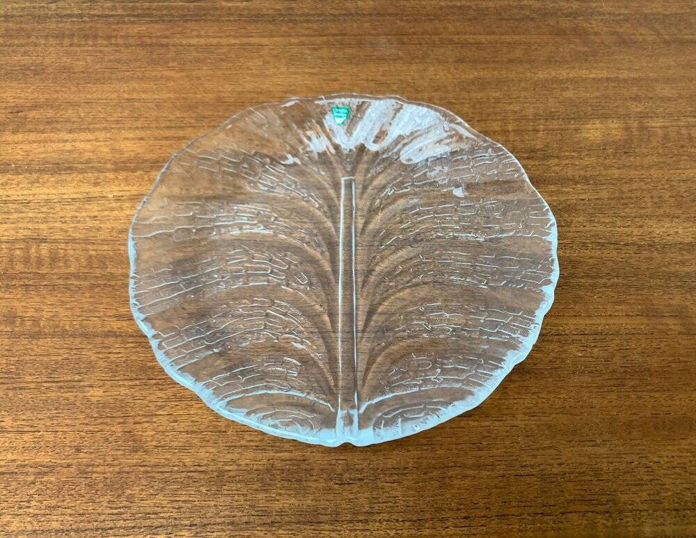 Vintage Swedish glass plate Eden by Orrefors, 1970s.