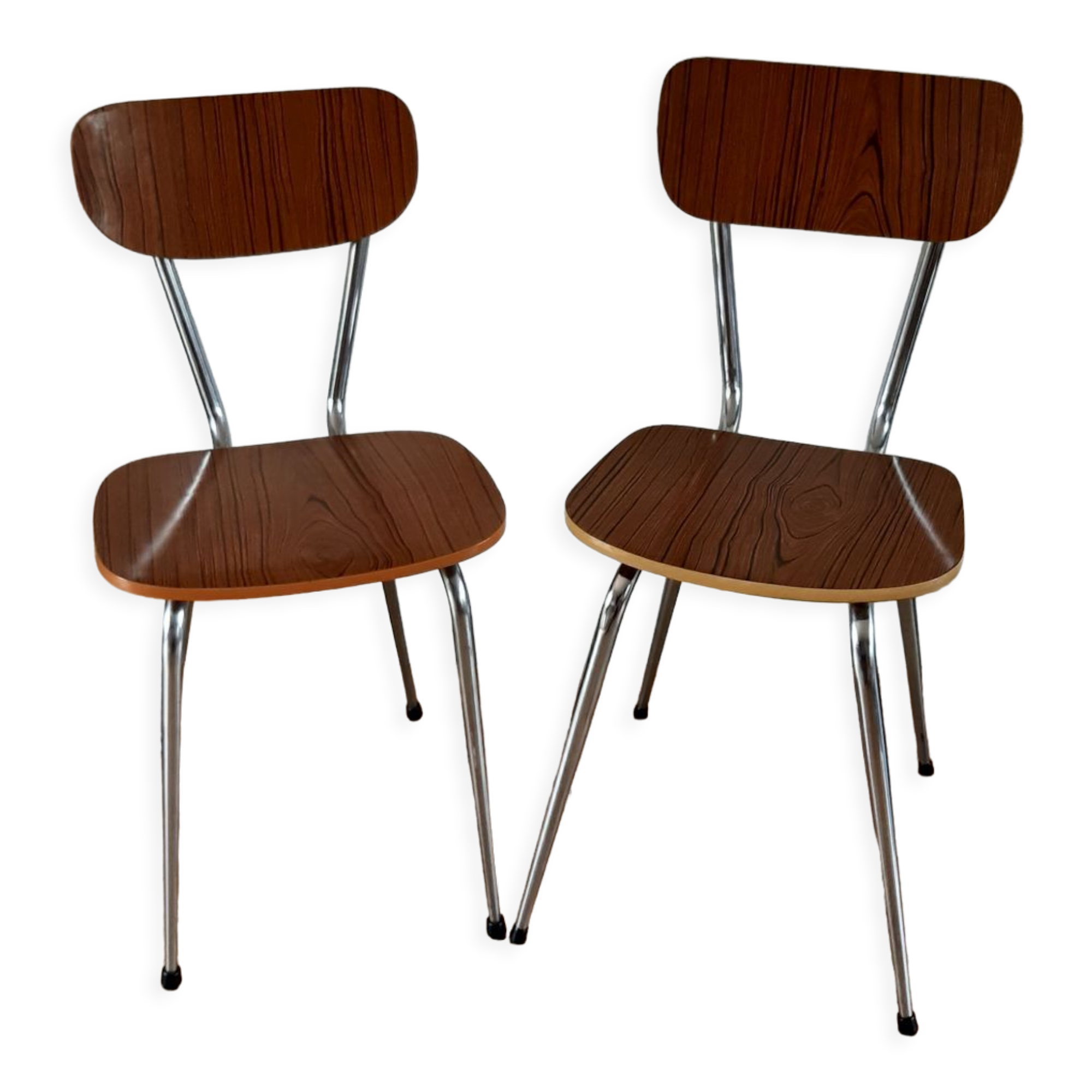 Duo de chaises en formica années 70