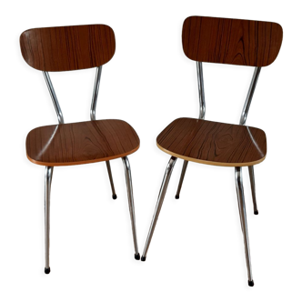 Duo de chaises en formica années 70