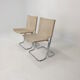 Set of 2 italian canvas and chromed metal chairs, 1970's