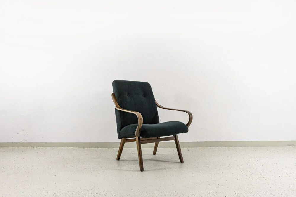 Black Armchair By Jaroslav Šmídek For Ton, Czechoslovakia, 1960’s