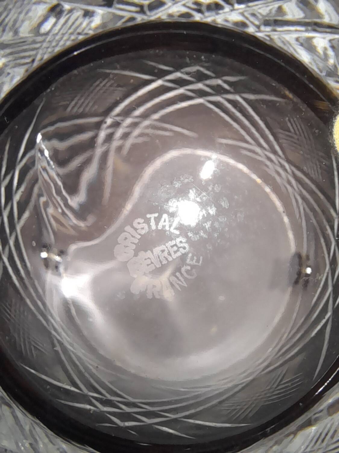 Vintage Crystal Ice Bucket - Ice Cube Pot and Spoon Signed Sèvres