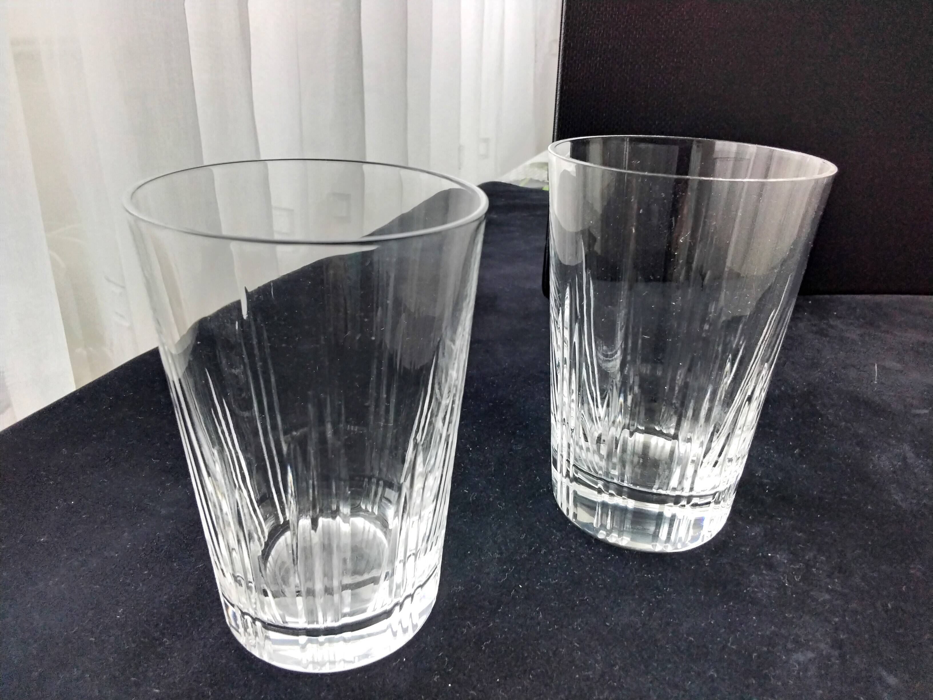 Pair of large crystal glasses