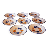 8 dessert plates from the Moulin des Loups factory around 1930