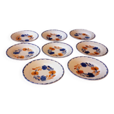 8 dessert plates from the Moulin des Loups factory around 1930