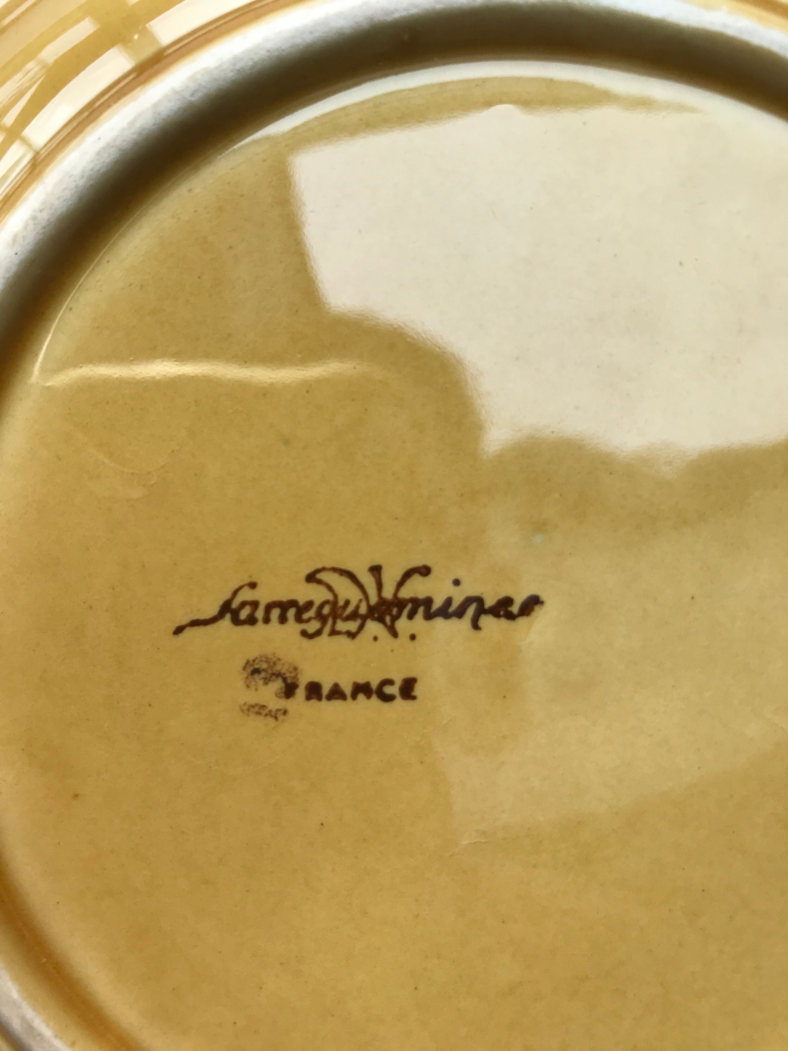 Dessert plates Majolica barbotine