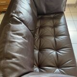 Leather sofa 2 places rochebobois