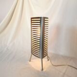 Openwork stainless steel table lamp, Sweden, 1990