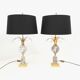 Pair of marble and brass palm lamps by Baker SA