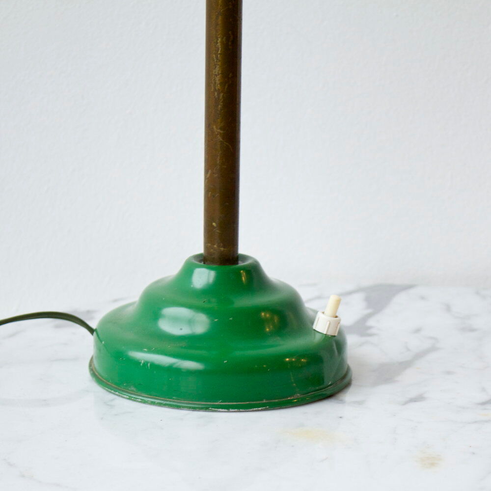 Lampe de bureau verte des années 1950