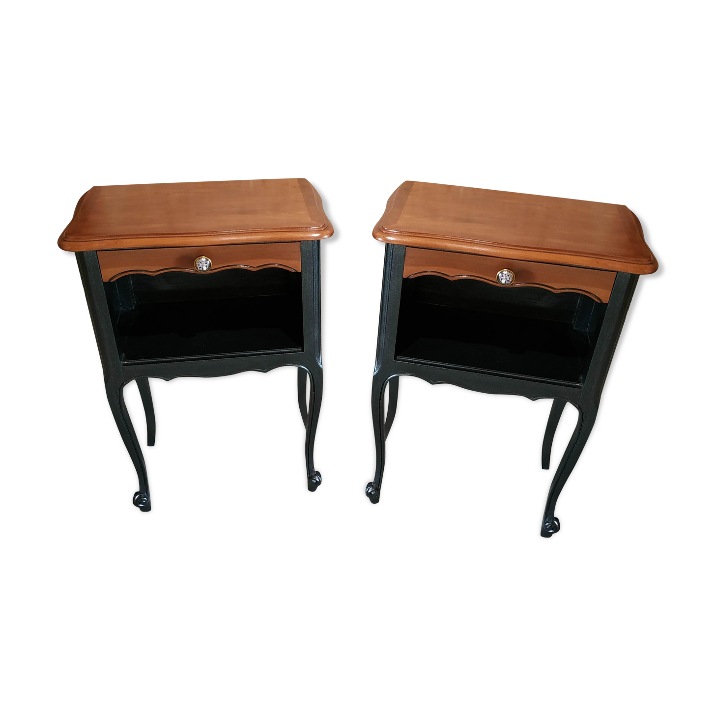 Pair of black bedsides