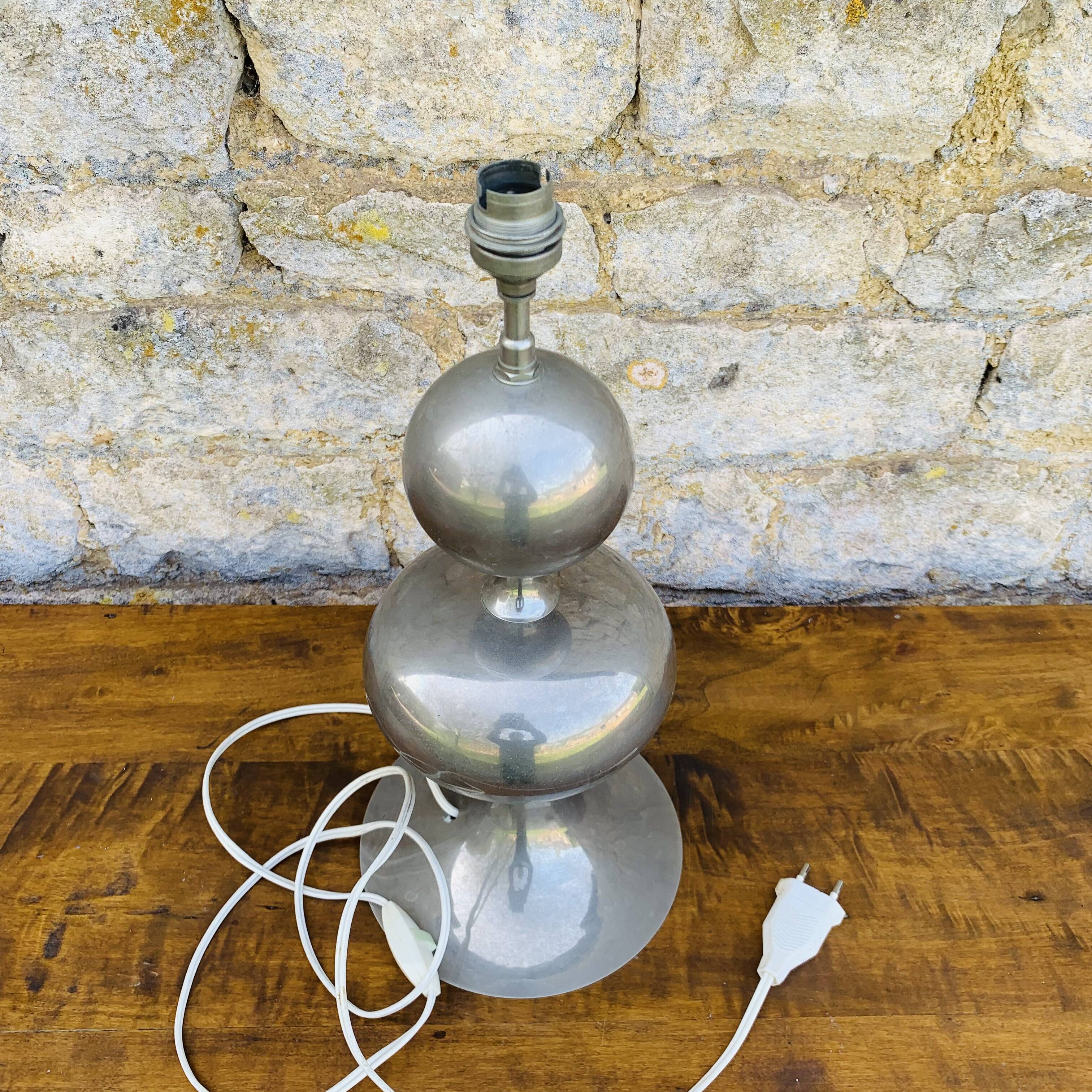 Table lamp chrome foot tulip 1970