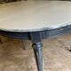 Louis XVI style extendable table in grey painted wood
