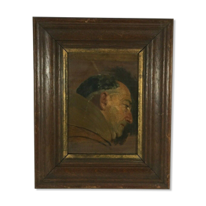 Huile sur panneau representant