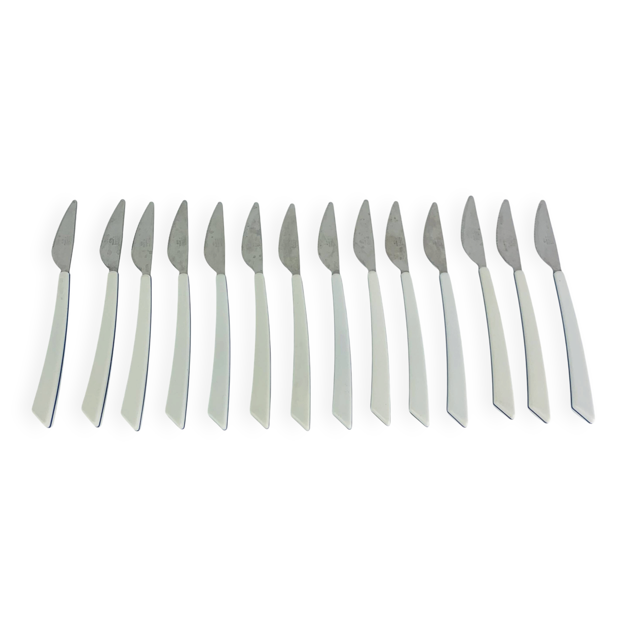 14 knives by Nathalie George for Air France, stainless steel, vintage