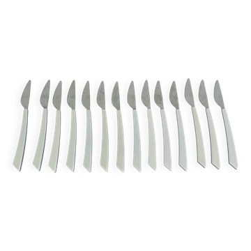 14 couteaux par Nathalie George pour Air France, inox, vintage