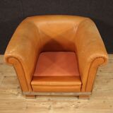 Italian design armchair in leather from the 70s