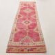 Tapis Couloir Kilim Anatolien Vintage, Rose Foncé, Fait Main, 96x342 Cm