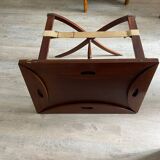 NAUTICAL STYLE FOLDING COFFEE TABLE WITH MAHOGANY BUTLER TOP