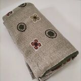 Nappe vintage à décor de poteries stylisées, années 60-70