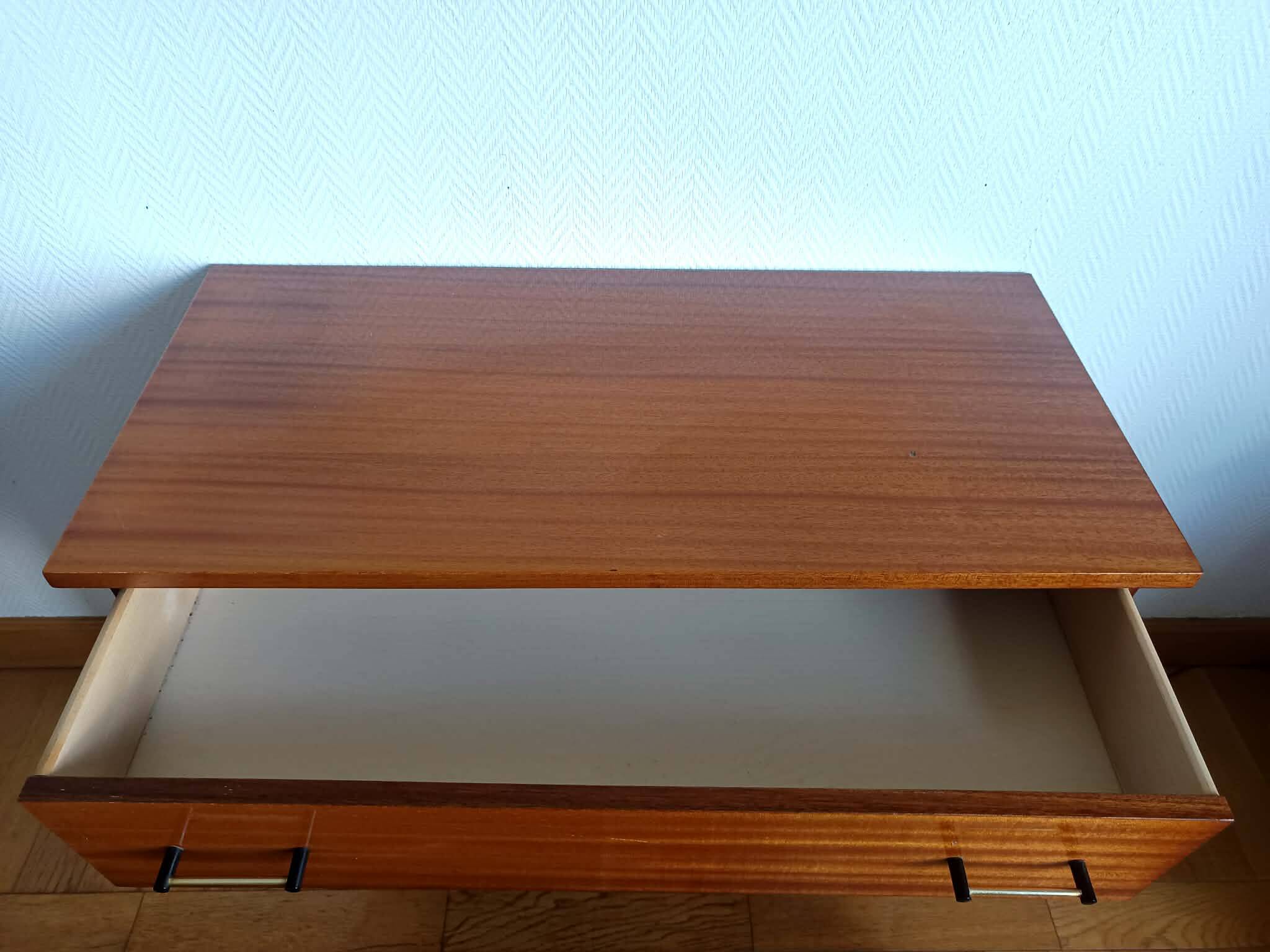 Commode pieds compas 1950 mid-century vintage