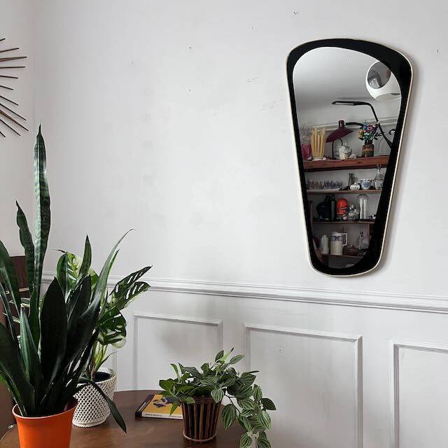 Large 1950s rearview mirror