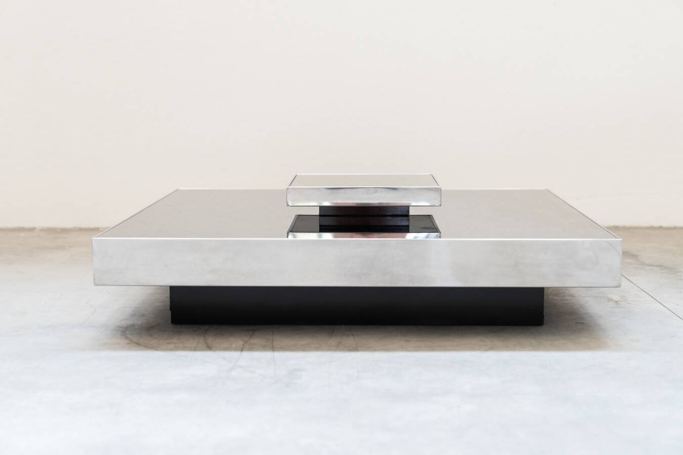 Stainless steel and glass coffee table by Ausenda, 1970Style