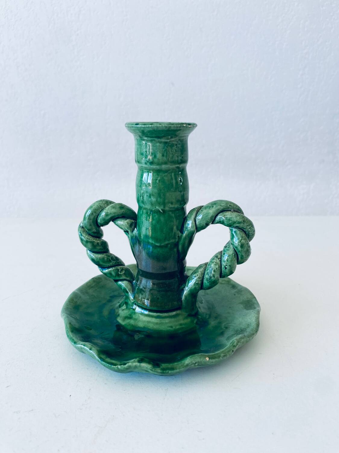 Bougeoir vert Vallauris