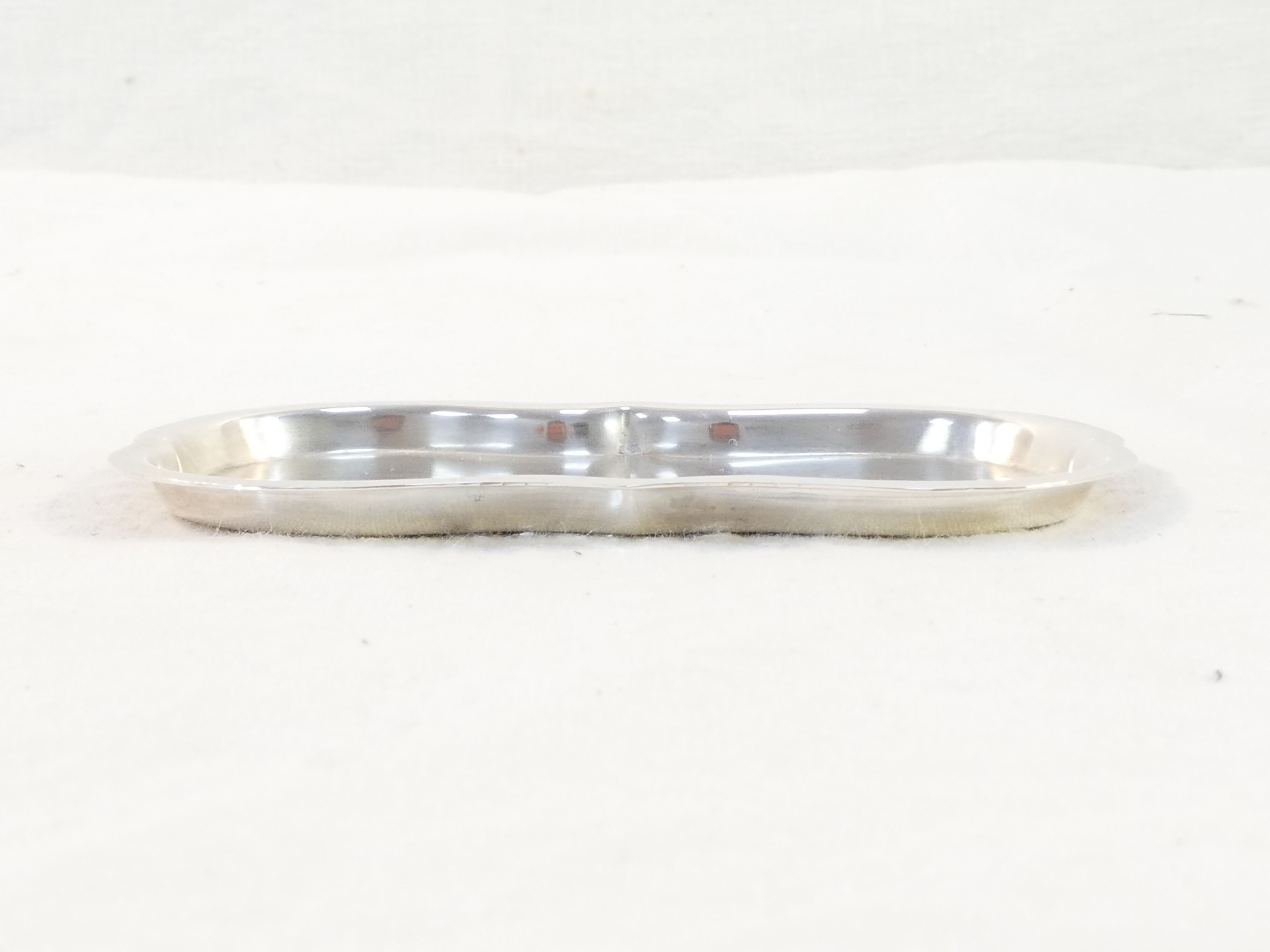 Pair of salt pans and its plate in solid silver 925 montenegro