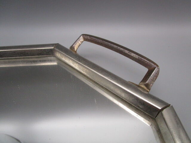 Octagonal art-deco mirror tray