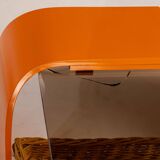 Orange and Smoke Space Age Couch Table