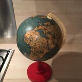Earth globe ancient wooden foot