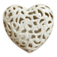 Openwork heart-shaped box in ivory earthenware – Vintage sweet jar