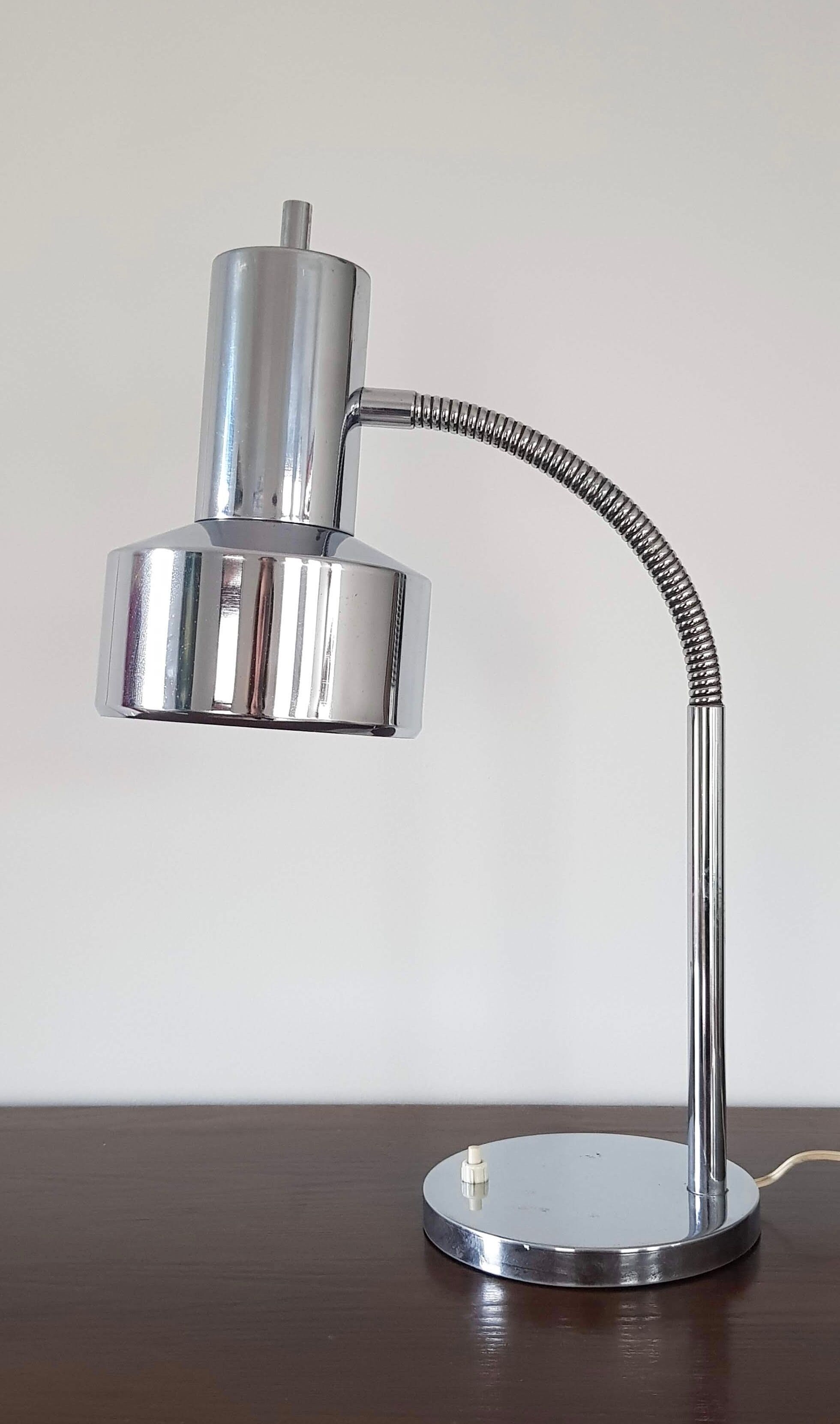Vintage chrome desk lamp swan collar
