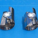 Pair of 70s designer wall lights in chrome metal