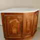 19th century walnut corner cupboard with Carrara marble top