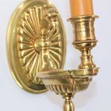 Pair of Gilt Bronze Wall Lamps, Directoire Style, Lucien Gau