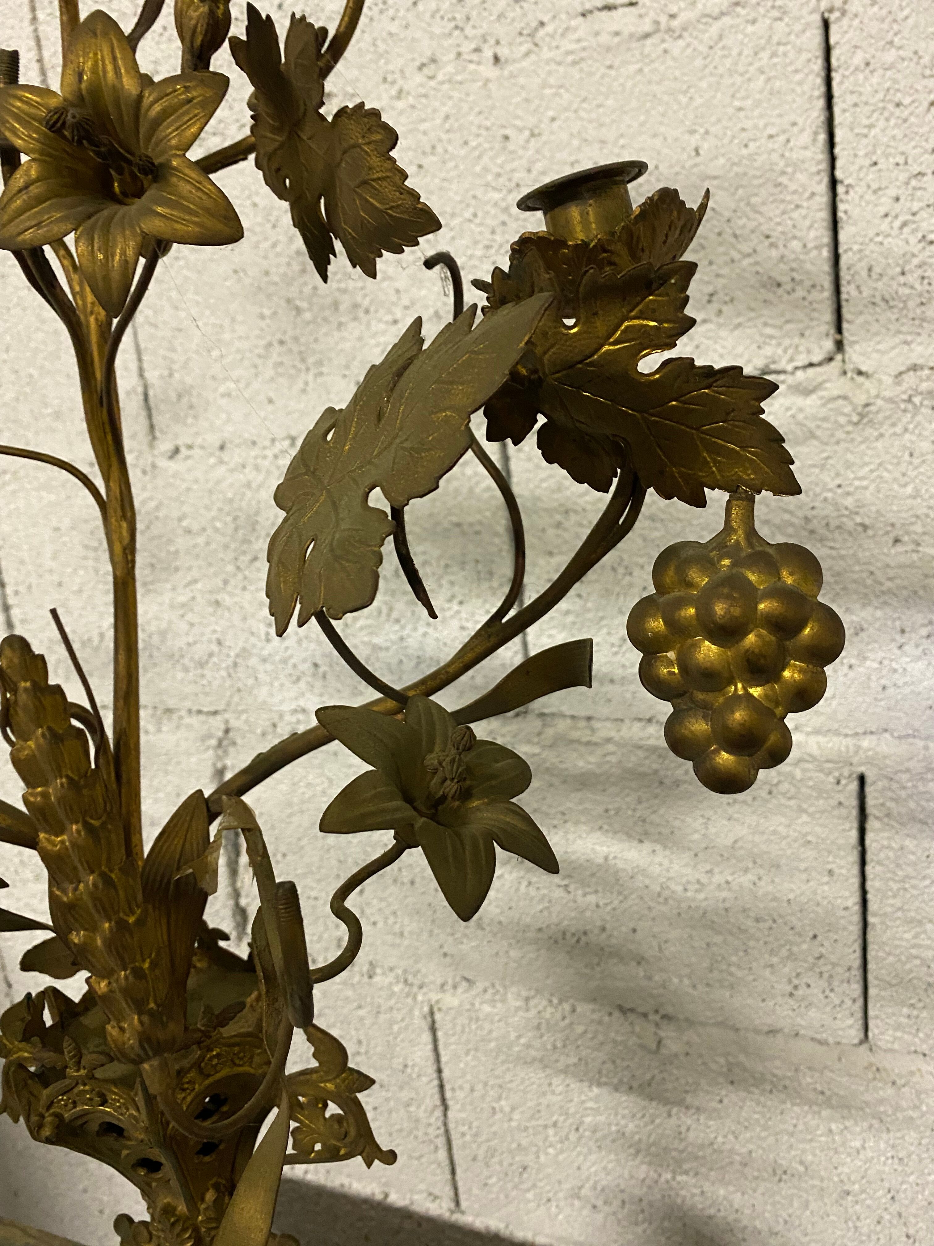 Golden bronze chandelier 19th