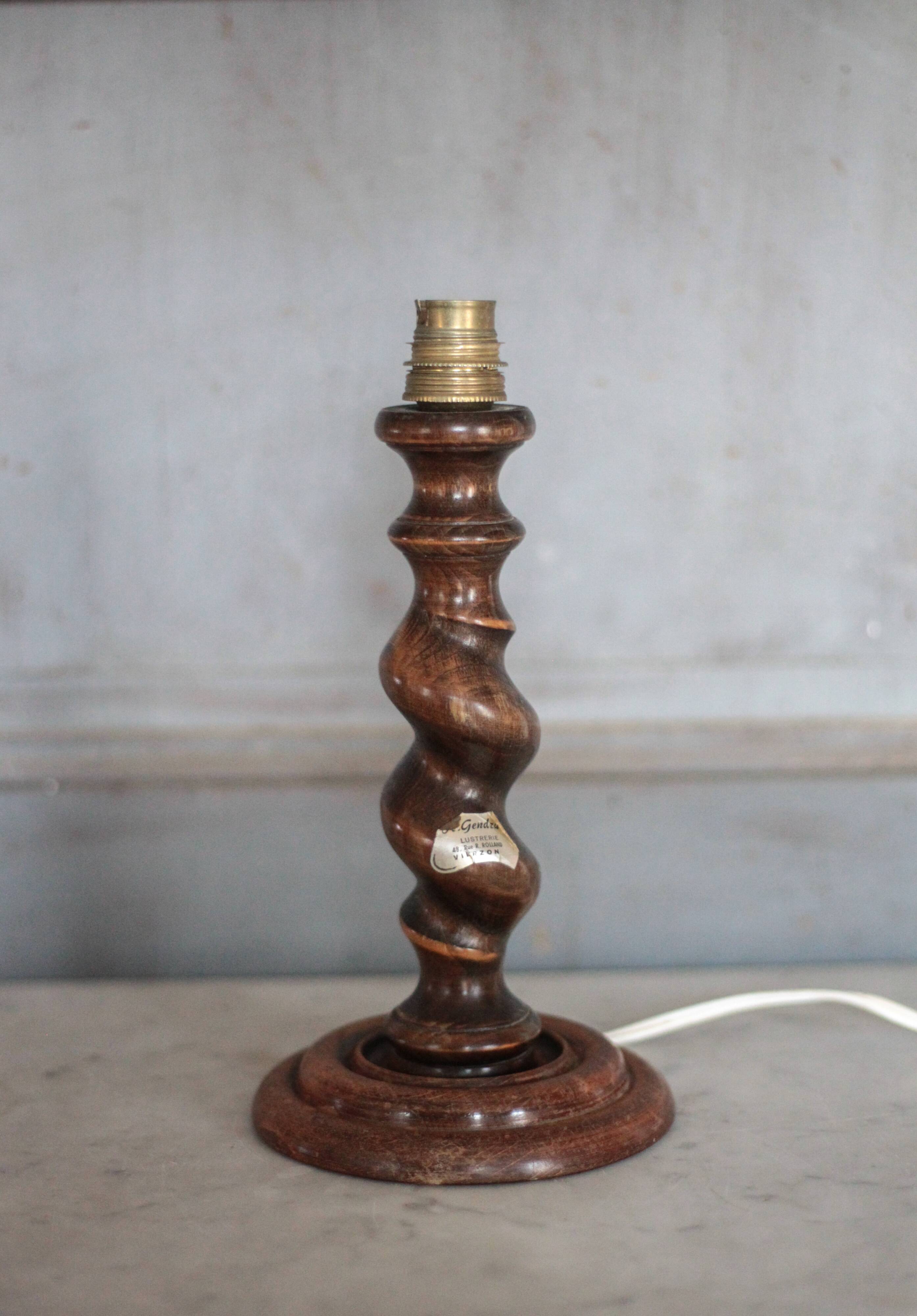 Turned wood lamp base, wooden lamp, table lamp, bedside lamp