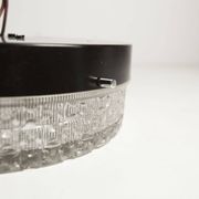 S+ Megal round ceiling light in black and opaque Swiss machined glass 90