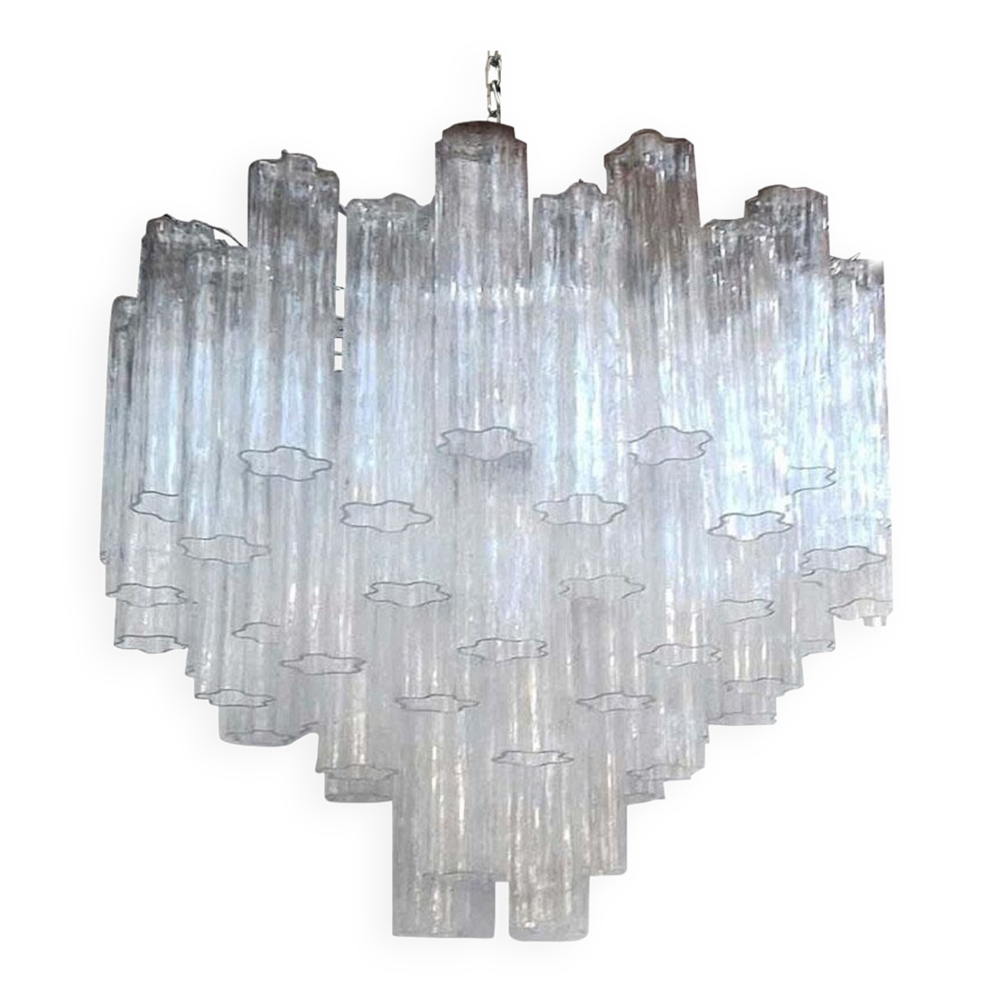 Clear “tronchi” murano glass chandelier d75