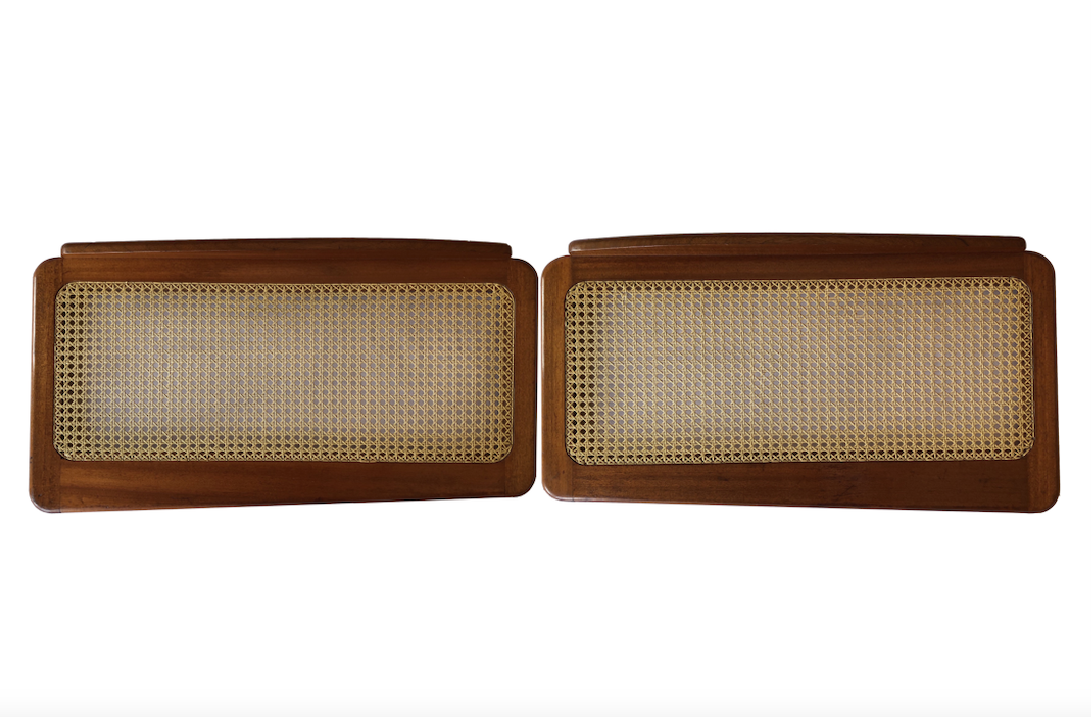 Vintage rattan canning headboard