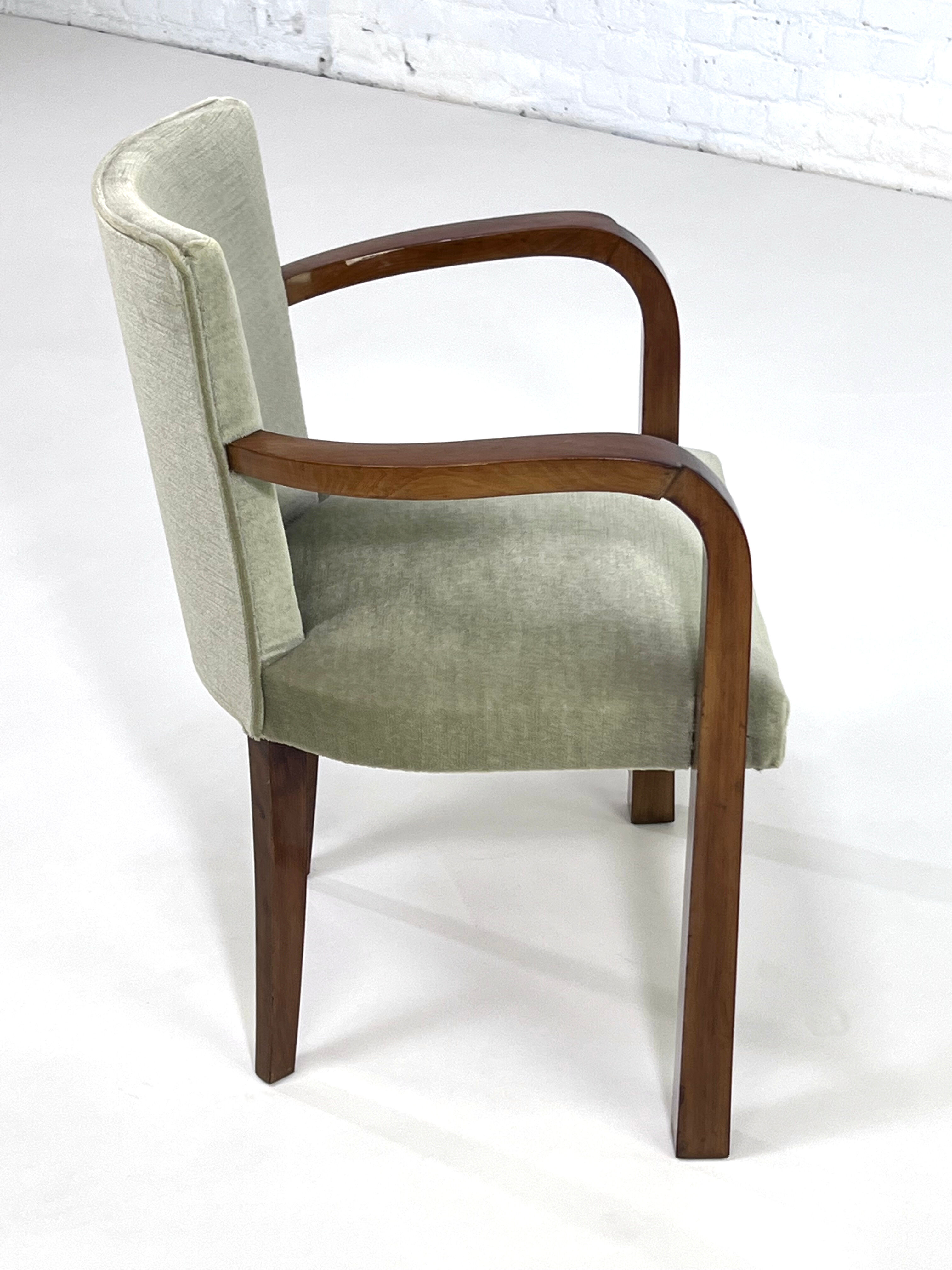 Pair of armchairs art deco 30/40 in wood and velvet