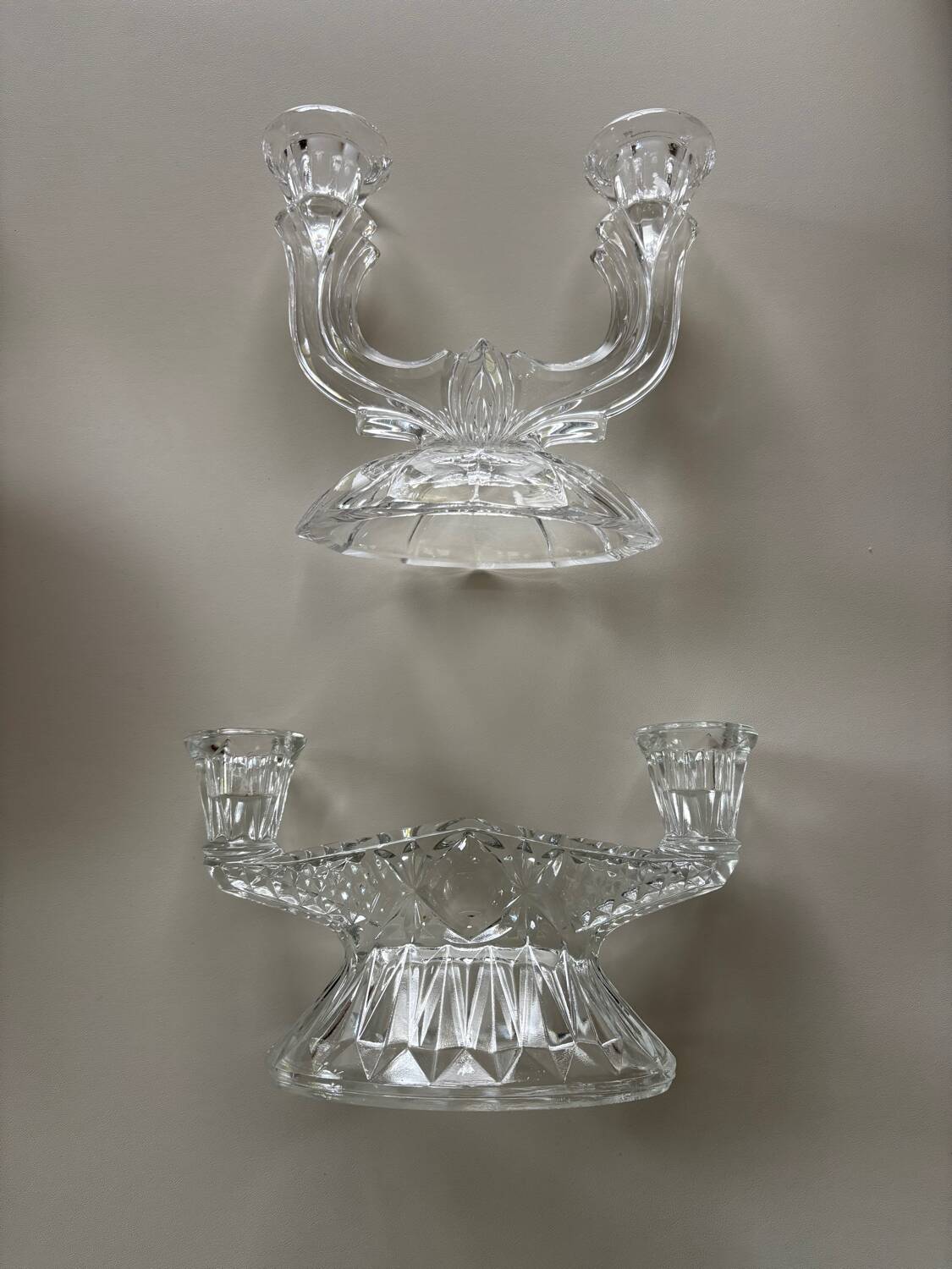 Glass candlesticks