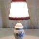 Table lamp in porcelain with floral decoration - mid 20th century.