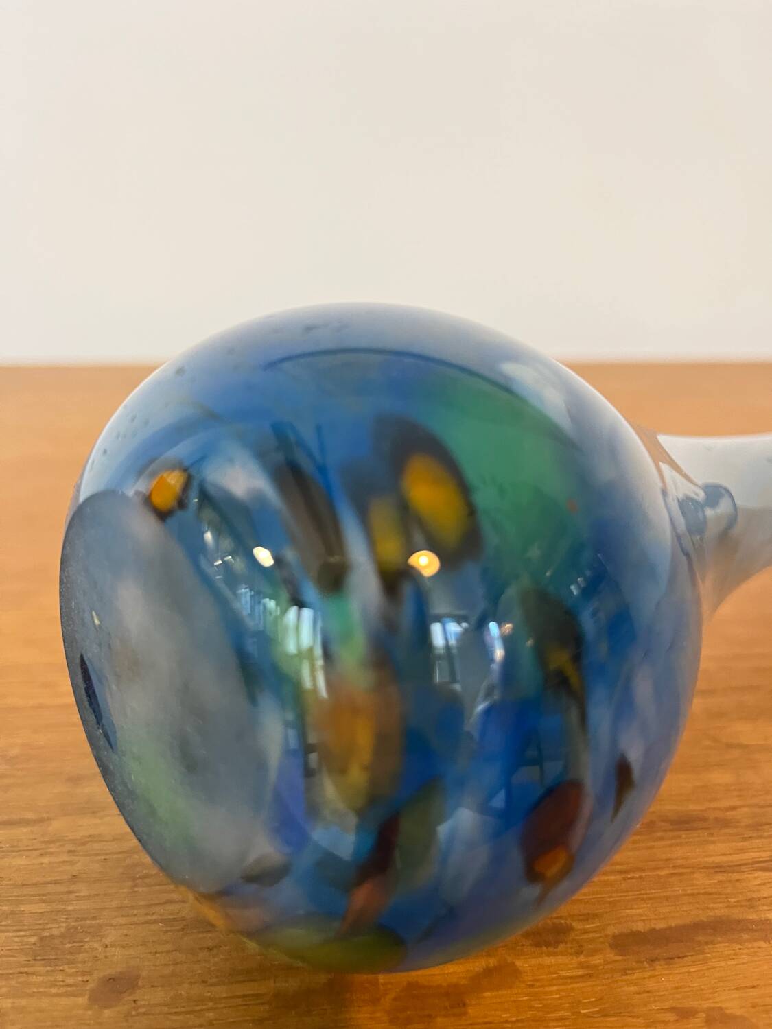 Speckled blue soliflore vase