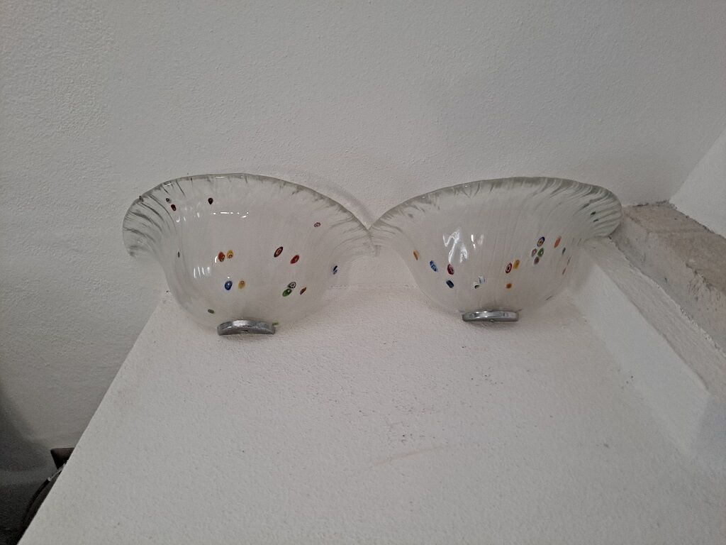Pair of vintage murrano wall sconces